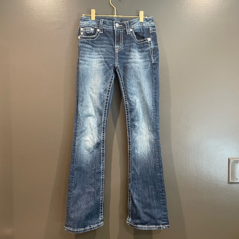 Miss Me Women's Distressed Blue Boot Cut Jeans